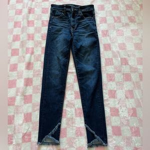 american eagle, next level stretch, super high rise jegging  crop, size 0